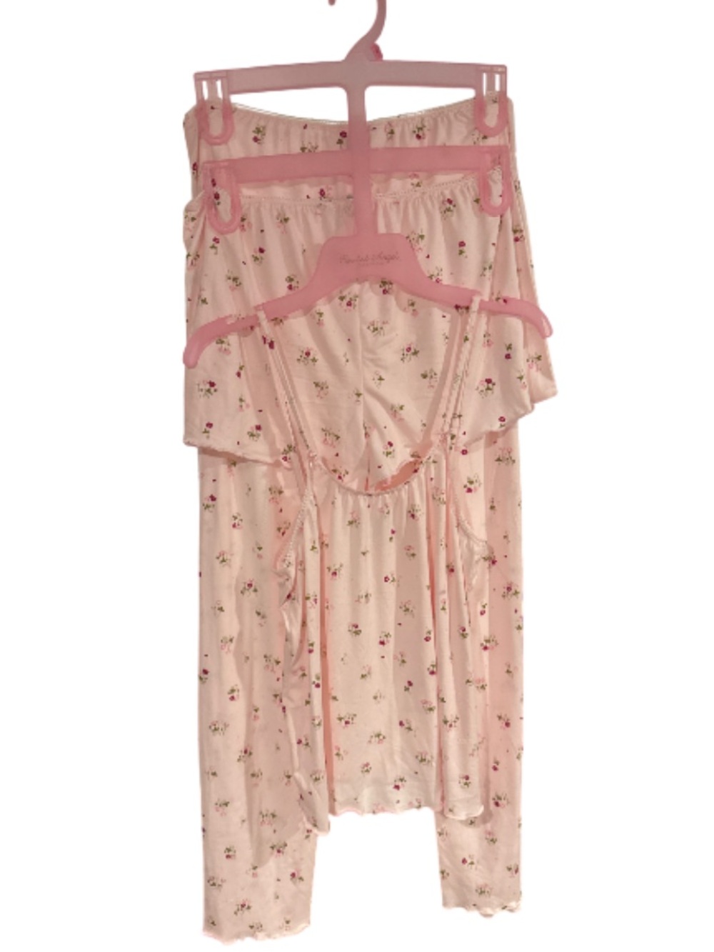 Women’s Pink Floral Camisole & Pajama Set 3pc super soft & Stretchy